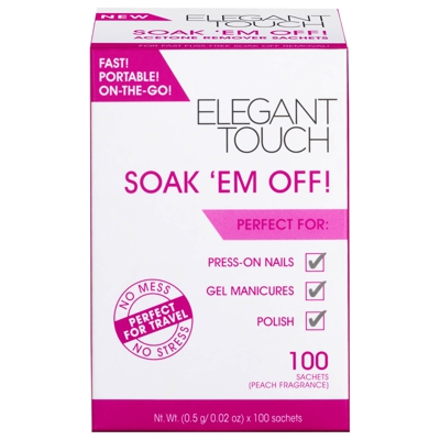 Elegant Touch Soak 'Em off! Nail Polish Remover (100 Sachets)