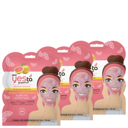 yes to Grapefruit Vitamin C Glow-Boosting Bubbling Paper Single Use Mask (Pack of 3) en oferta