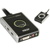 Câble DVI/audio USB 2 ports avec sélecteur de port distant , Commutateur KVM