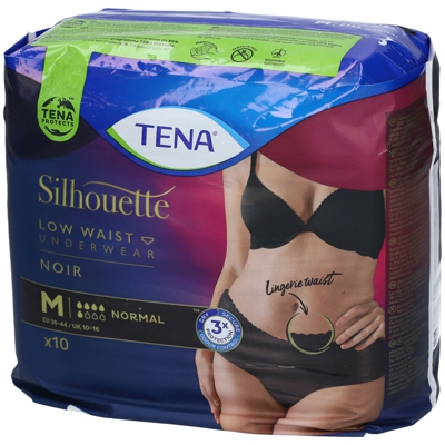 Tena Silhouette Normal Taille basse Noir M