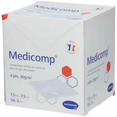 Médicomp® compresse stérile 7,5 cm x 7,5 cm