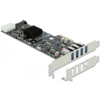 Carte PCI Express x4 vers 4 x externe SuperSpeed USB (USB 3.2 Gen 1) USB Type-A femelle Quad Channel - Facteur de forme à profil bas, Contrôleur USB