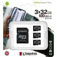 Canvas Select Plus microSD Card 32 Go 3-pack, Carte mémoire características