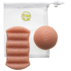 The Konjac Sponge Company Deluxe Travel Pack Duo with French Pink Clay precio