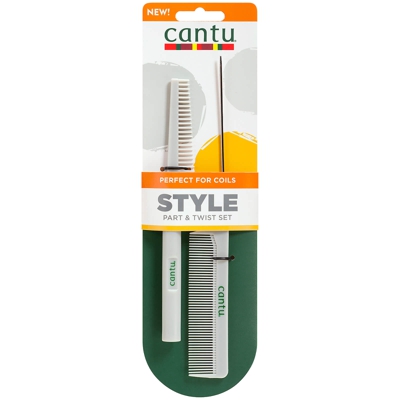 Cantu Spiral Style Part and Twist Comb 2Ct Pack