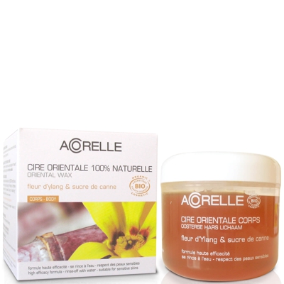 Cire orientale corps Fleur d'Ylang et sucre de canne avec bandes Acorelle 300 g