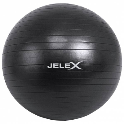 JELEX Ballon de yoga fitness avec pompe 65cm noir