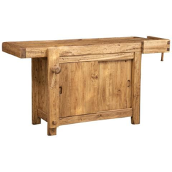 Banco Da Lavoro Country In Legno Massello Di Tiglio Finitura Naturale Made In Italy en oferta