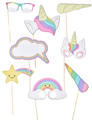 Kit Photobooth Unicorno bebe 8 pezzi