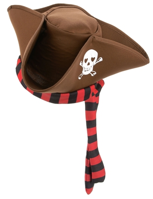 Cappello da pirata marrone adulto