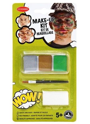 Kit trucco militare con pennello e spugnetta bambino