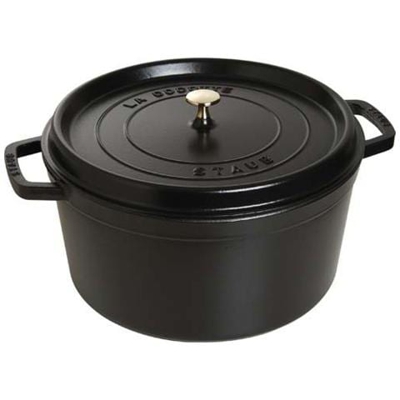 Cocotte in Ghisa con Coperchio Diametro 12 cm Colore Nero