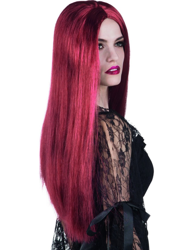 Parrucca lunga rossa donna Halloween en oferta