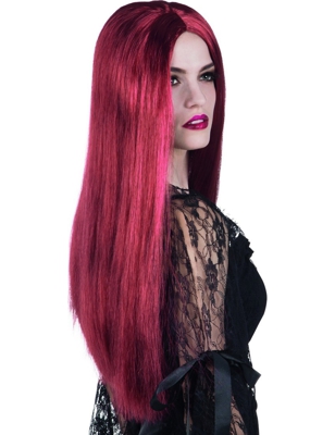 Parrucca lunga rossa donna Halloween