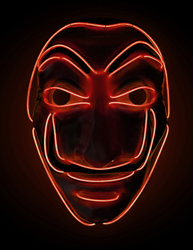 Maschera rapinatore led rosso adulto características