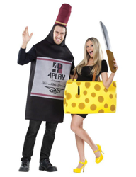 Costume di coppia bottiglia di vino e formaggio adulti precio