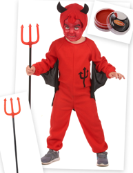 Set costume diavoletto rosso bambino en oferta