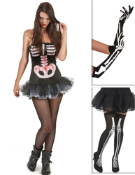 Set costume da scheletro sexy per donna Halloween precio