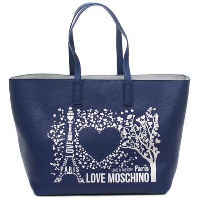 Borsa Donna Shopper Con Grafica E Logo Blu Jc4087Pp17Lk0750