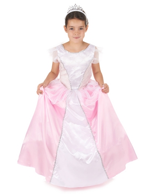 costume principessa bambina rosa e bianco