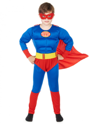 Costume da super eroe con mantello per bambino en oferta