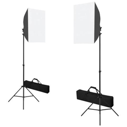 Luci Professionali per Set Fotografico 2pz 40x60cm Acciaio Nero en oferta