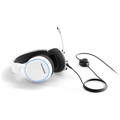 Arctis 5 Stereofonico Padiglione auricolare Nero, Bianco cuffia e auricolare