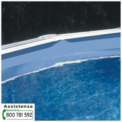 Liner Piscina Tonda, Barra Agganciamento, Polietilene 40/100 Ø 550xh. 132 Cm precio