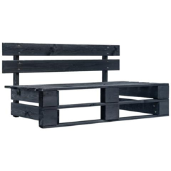 Panca Da Giardino Con Pallet In Legno Nera en oferta