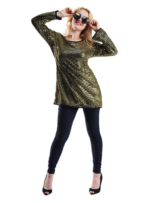 Tunica paillettes oro donna