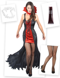 Set costume e accessori da vampiro per donna características