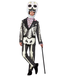 Costume sposo rosa Dia de los Muertos uomo características