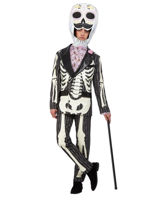 Costume sposo rosa Dia de los Muertos uomo