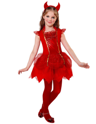 Costume da diavoletta rossa per bambina en oferta