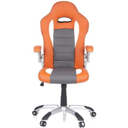 Sedia Da Gaming Racer Sport Similpelle Arancione / bianco, Schienale Alto, Ideale Per Giocatori, Braccioli Ribaltabili Verso L'alto precio