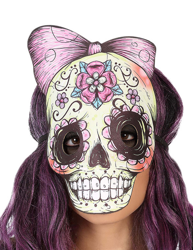 Maschera scheletro dia de los muertos con fiocco adulto en oferta