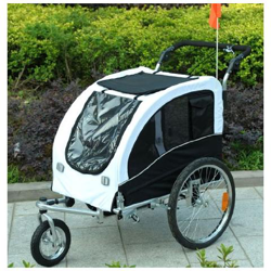 Carrellino rimorchio per cani da bicicletta bianco / nero en oferta