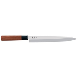 Coltello Yanagiba Con Affilatura Asimmetrica Cm 24 Linea Seki Magoroku Redwood Di Kai Con Manico In Legno Di Sequoia en oferta