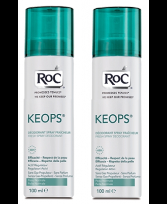 Roc Keops Deodorante Spray Fresco Senza Profumo 48h 2x100ml