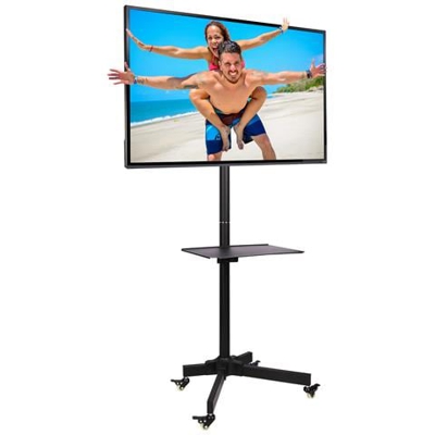 Ergosolid Falco 24 - Supporto Tv Da Pavimento, Con Ruote Per Schermi Lcd Led E Tv Curvi Da 32''''-55'''' Con Portata Max. 25 Kg