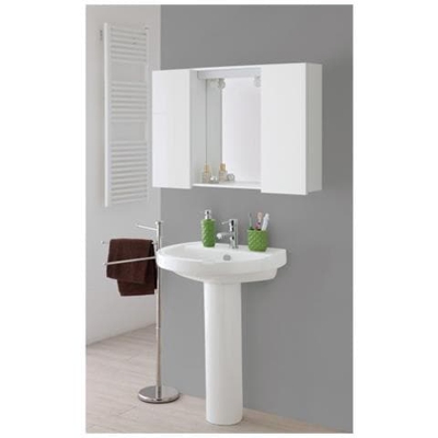 Specchiera Bianca 2 Ante 90x16x60,5 Cm - Bianco