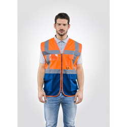 Gilet Alta Visibilità Arancio/Blu Tg. L - GENERICO en oferta