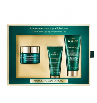 NUXE NUXURIANCE ULTRA PROGRAMME ANTI AGE GLOBAL JOUR 1 CREME RICHE REDENSIFIANTE ANTI AGE 50 ML + 1 CREME MAINS ANTI TACHES 75 ML + 1 CREME CORPS VOLUPTUEUSE ANTI AGE 30 ML