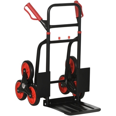 Carrello Portapacchi Carichi Pesanti Pieghevole in Metallo con 6 Ruote per Scale Carico Massimo 150kg - Durhand