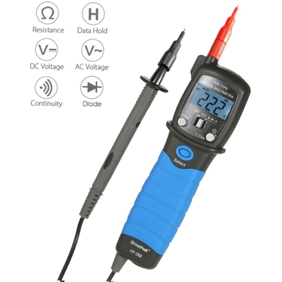 Asupermall - Display LCD retroilluminato HoldPeak portatile Pen Tipo multimetro digitale DC / AC di tensione Resistenza Meter Diodo Tester di