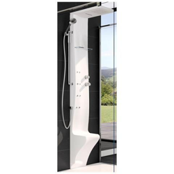 Colonna Doccia Novellini Dress Plus Idromassaggio Verticale Dorsale Attrezzata Miscelatore Meccanico Colore Bianco Opaco Ripiano Porta Oggetti Doccetta Mano Cascata Soffione Pioggia 20x20 Cm Seduta Installabile Parete Misura 28x55xh213 Cm características