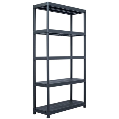 Scaffale Nero 250 kg 80x40x180 cm in Plastica - ASUPERMALL