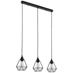 Lampadario con Design Diamante Nero 3 Lampadine E27 - ASUPERMALL precio