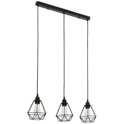 Lampadario con Design Diamante Nero 3 Lampadine E27 - ASUPERMALL