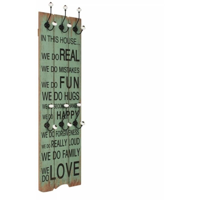 Appendiabiti da Parete con 6 Ganci HAPPY LOVE 120x40 cm - ASUPERMALL